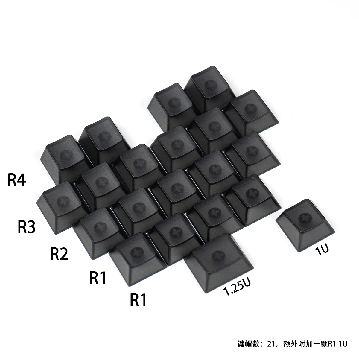 21 teclas, suplemento de amor transparente, teclas PBT con subcama de tinte, teclas de perfil de cereza con barra espaciadora 2.25U 2.75U 3U7U ISO Enter - imagen 2