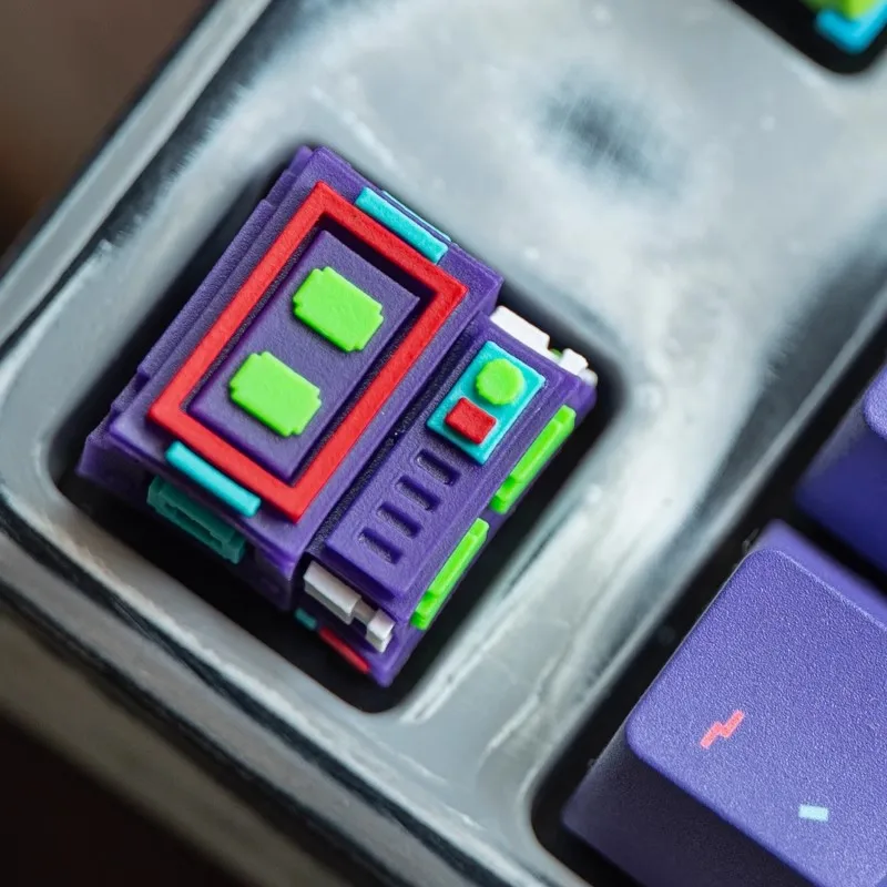 1 pieza de tapa de tecla de Robot estilo píxel hecha a mano de resina bonita para teclado mecánico MX Switch - imagen 3