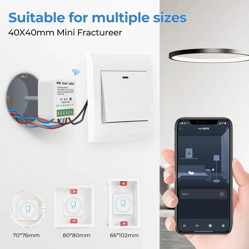 Tuya 16A Mini Wifi/ZigBee módulo de interruptores de luz DIY relé de interruptor de Control bidireccional funciona con Smart Life Alexa Alice Google Home - imagen 2