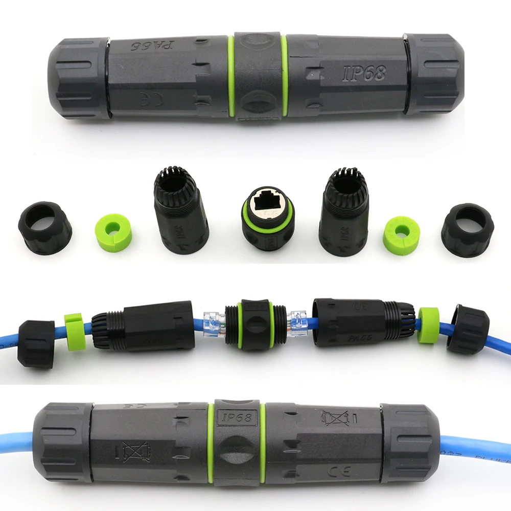 Conector impermeable RJ45, enchufe utp cat6A sin blindaje, cable ethernet stp blindado hembra M20, conector cat5e cat6 ip68 - imagen 4