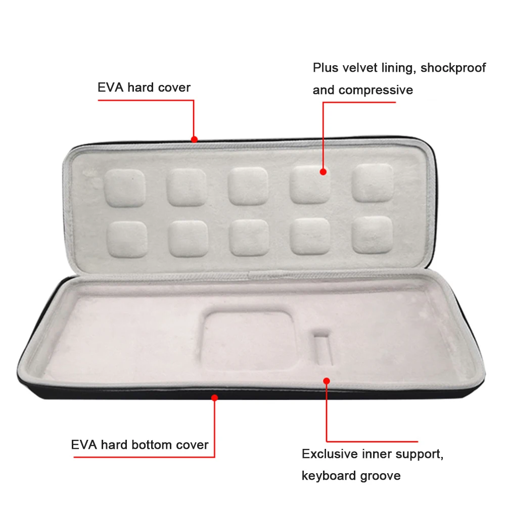 Estuche de almacenamiento para teclado Logitech, bolsa protectora impermeable EVA, funda para teclado inalámbrico avanzado para teclas Logitech MX - imagen 5