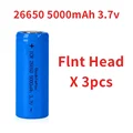 26650 flat head 3pcs