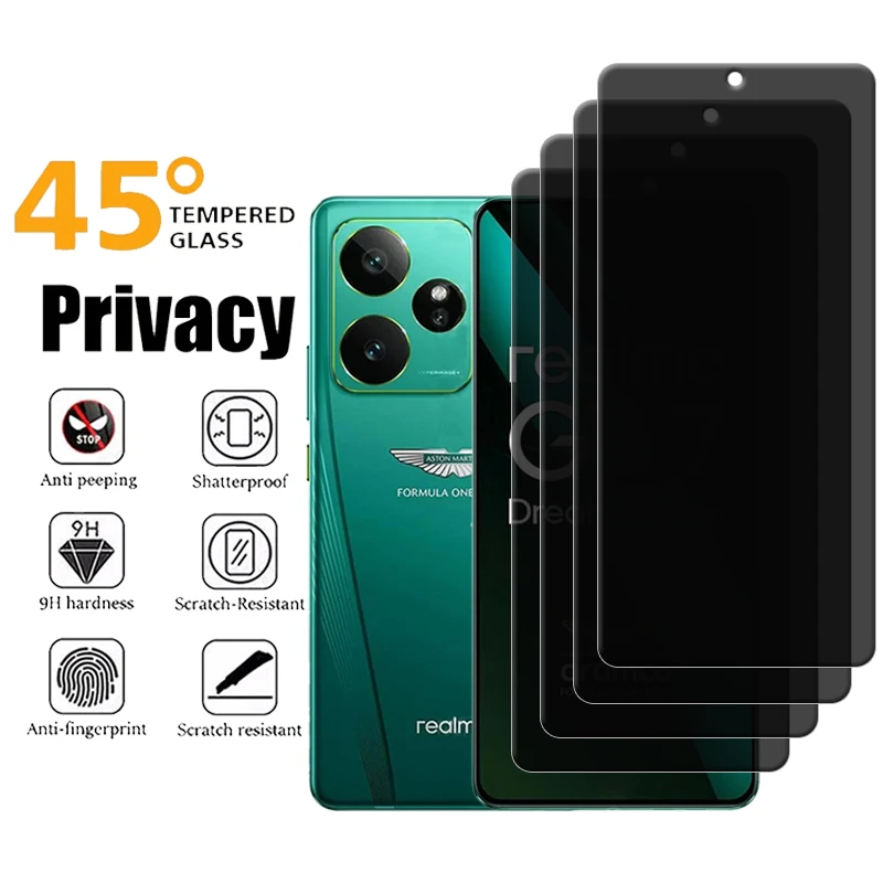 1/2/3/4 Uds para Realme GT 7 Dream Edition vidrio templado privacidad Anti-espía pegamento cubierta Protector de pantalla Realme GT 7 Dream Edition