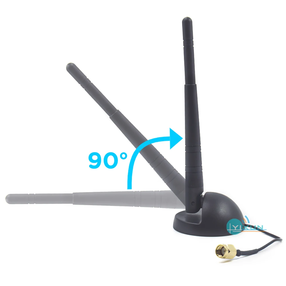 Antena Universal WIFI de doble banda Original MSI 2,4G 5G Cable de 10cm Base de ventosa magnética ganancia 3dbi conector macho RP SMA - imagen 2