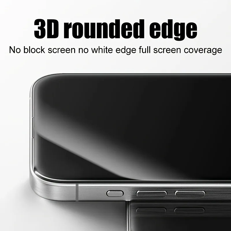 Protector de pantalla de vidrio templado de cubierta completa de 3 piezas para iPhone 13 14 15 16 17 Pro Max 11 12 Mini 17Air 16e XR XS Max Glass - imagen 5