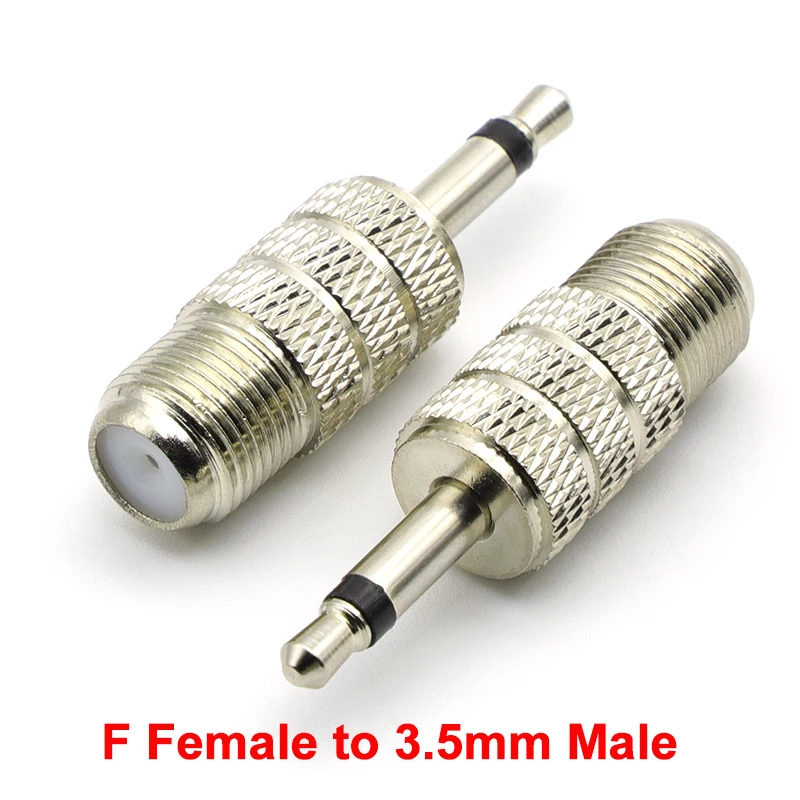 1/2 Uds F conector hembra a 3,5mm Mono 1/8 "enchufe macho adaptador Coaxial RF conectores RF conector de antena FM - imagen 2