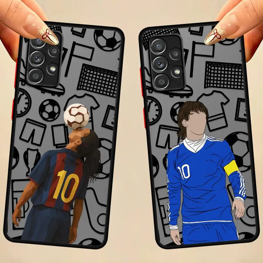 Funda de teléfono de dibujos animados de superestrella de fútbol deportivo para Samsung Galaxy A22 A35 A53 A56 A54 A33 A25 A52 A24 A34 A72 A23 A36 A32 A26 A21s