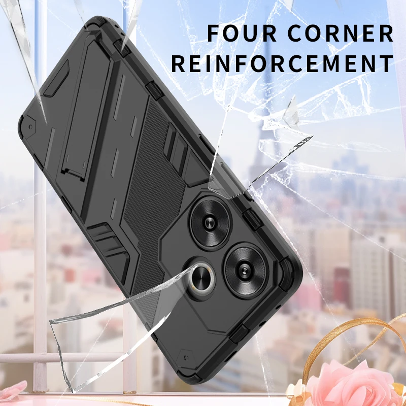 Funda trasera a prueba de golpes para Xiaomi Redmi Turbo 3, carcasa protectora anticaída, soporte, Coque - imagen 4