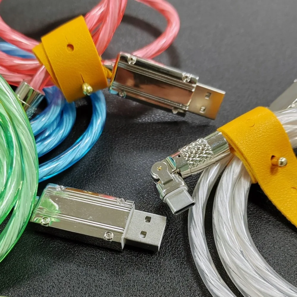 MVQF-cable de carga rápida con carcasa de Metal, Cable USB tipo C para cargador de IPhone, Cable LED RGB, luz LED de respiración, transferencia de datos - imagen 2