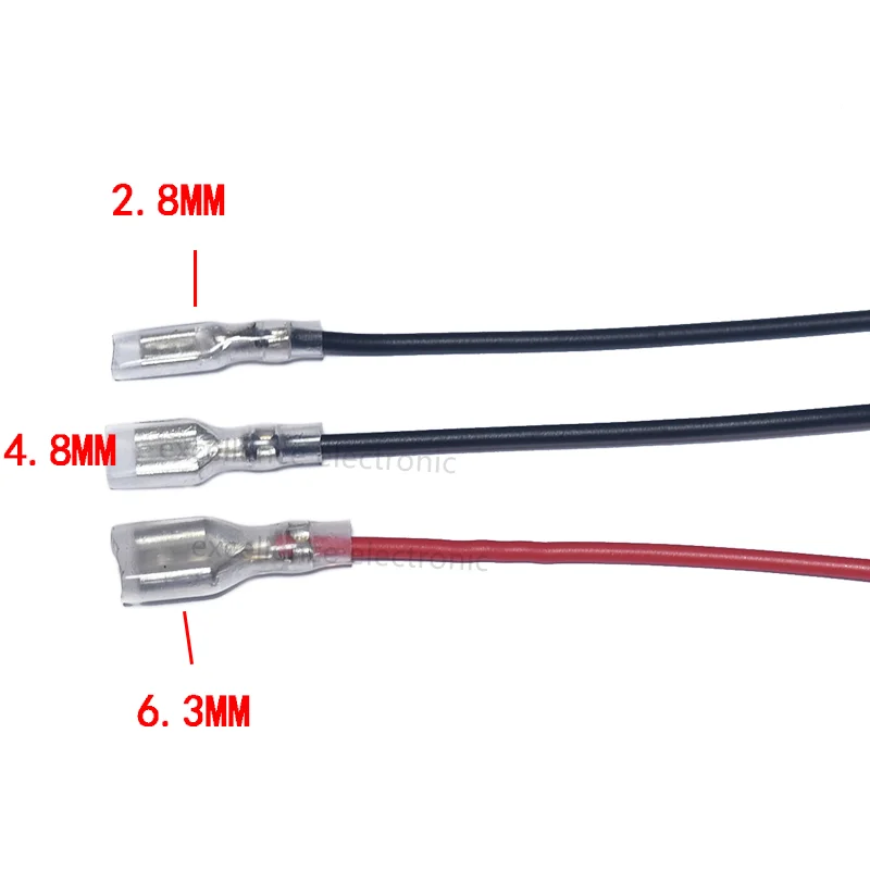 Terminal Pala Hembra Engarce 2,8/4,8/6,3mm Cable Rojo Negro - imagen 2