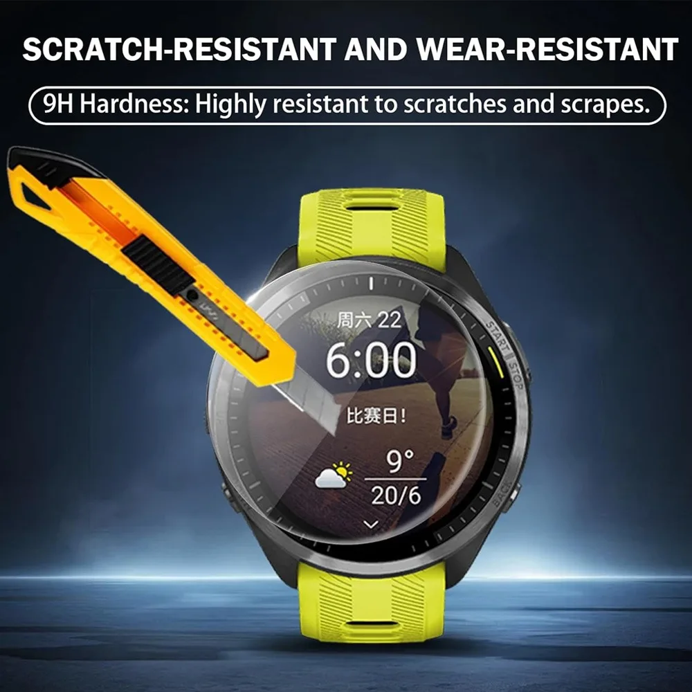 1-5 uds vidrio templado de fácil instalación para Garmin Forerunner 165/955/255 Protector de pantalla con Kit de películas de posicionamiento para Garmin - imagen 3