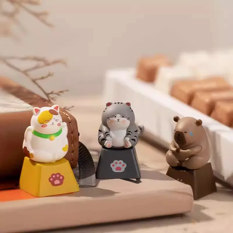 Teclas 3D de la serie Zoo, caja ciega personalizada, yemas de los dedos, lindas mascotas, serie de gatos, teclas femeninas personalizadas - imagen 4