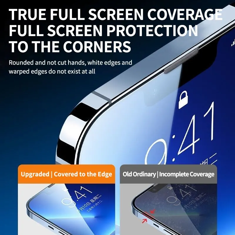 4 Uds 9D Protector de pantalla de vidrio templado para iPhone 11 12 13 14 Pro Max vidrio Protector para IPhone 15 Pro Max 14 15 Plus vidrio - imagen 2