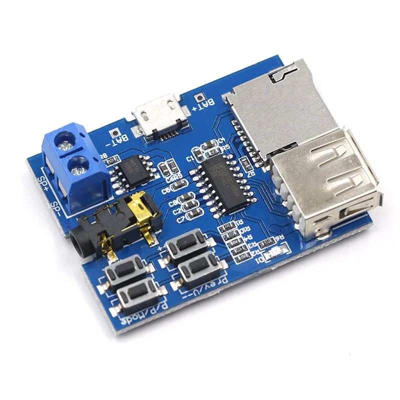 Tarjeta TF, disco U, módulo de placa decodificadora de formato MP3, amplificador Micro USB tipo C, decodificación, reproductor de Audio, placa PCB DC 3,7-,5 V - imagen 4