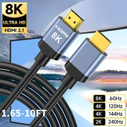 Cable HDMI 2.1 Ultra Alta Velocidad 8K 4K120 eARC HDR10 PS5 Roku TV