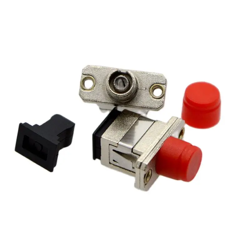 10 Uds FC/ST/SC UPC APC adaptador de fibra óptica de Metal conector de brida de conversión de acoplador baja pérdida 0,2dB mejor precio al por mayor - imagen 5