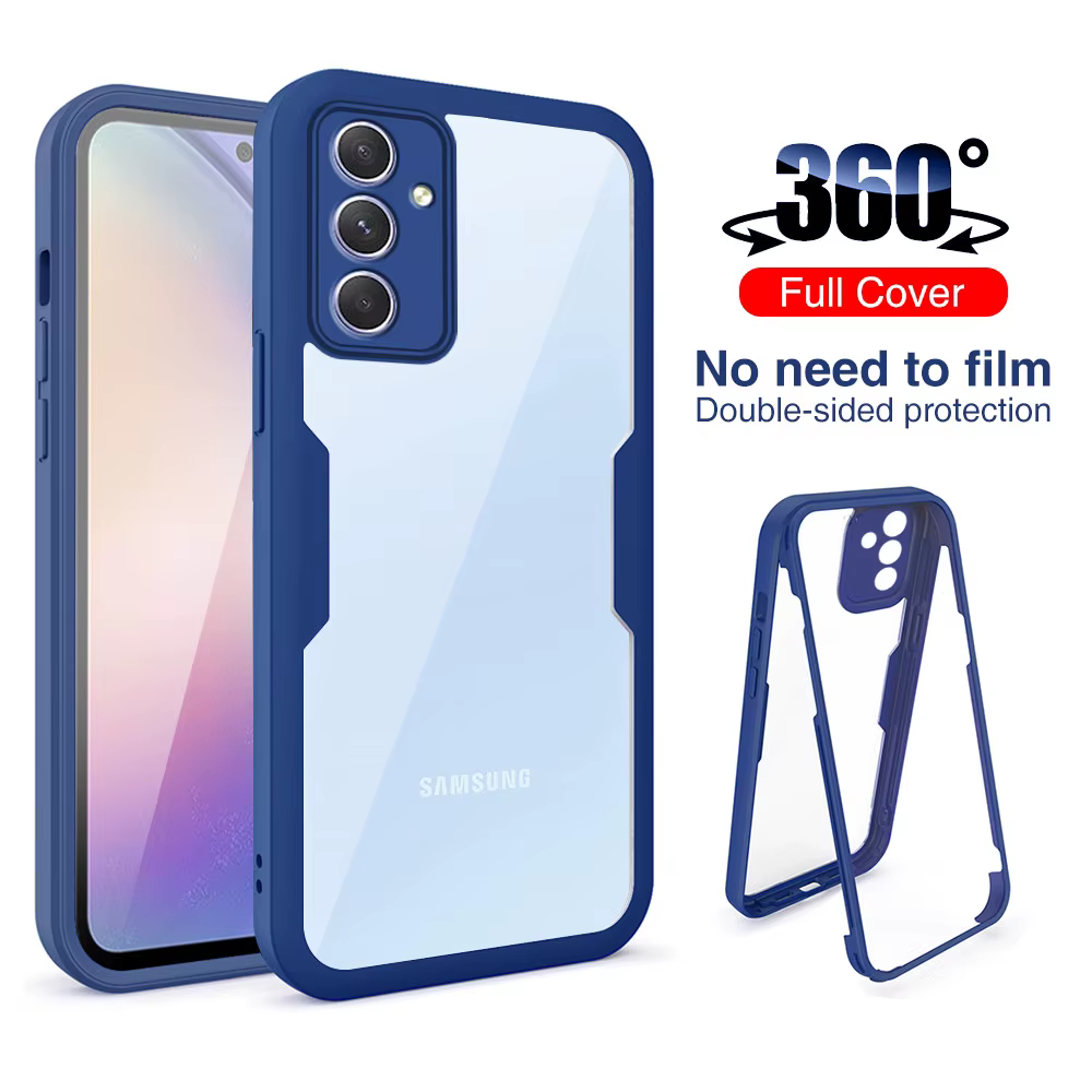 Funda frontal transparente de película PET para móvil, protector de acrílico A prueba de golpes, 360 °, para Samsung Galaxy A54 5G A34 A14 4G 2023 Samsong A 54 34 14
