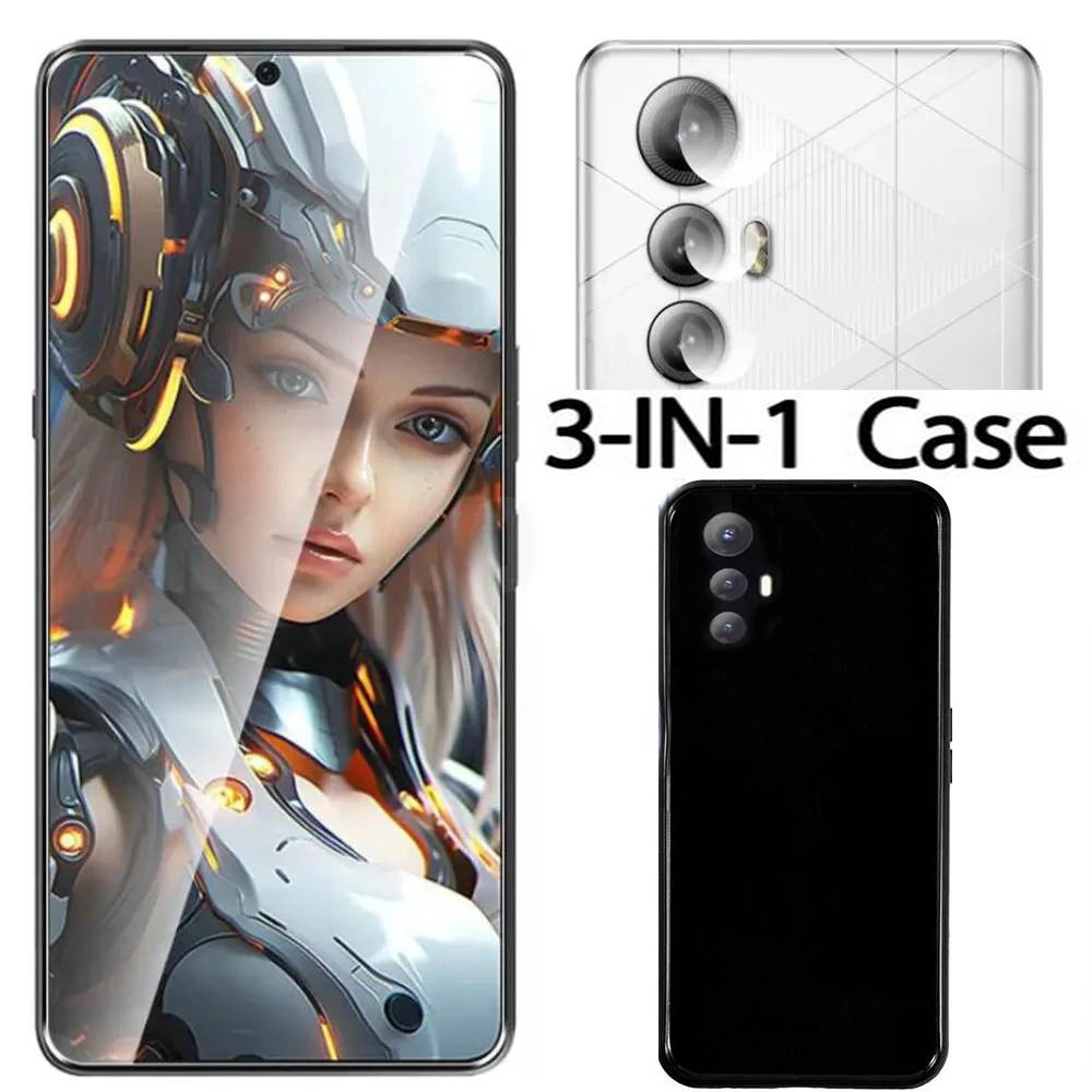 Funda 3 en 1 + cristal templado para cámara Cubot Max 5, Protector de pantalla de cristal para Cubot Max 5