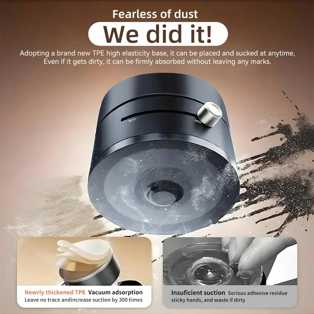 Soporte de ventosa de doble cara para montaje en coche, soporte para teléfono móvil, adsorción de vacío magnética, soporte de ventosa Ultra estable - imagen 3