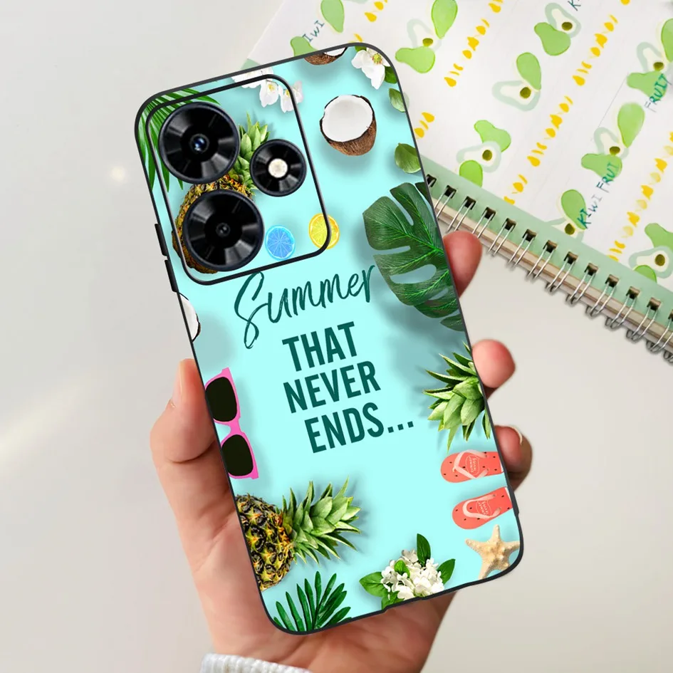 Funda trasera de silicona suave para Infinix Hot 30 Play Hot30 Hot30i, cubierta de teléfono con dibujos animados de tulipán, elegante, NFC - imagen 2