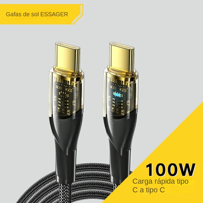 Cable USB C Essager 100W - Vista principal carga rápida MacBook Samsung