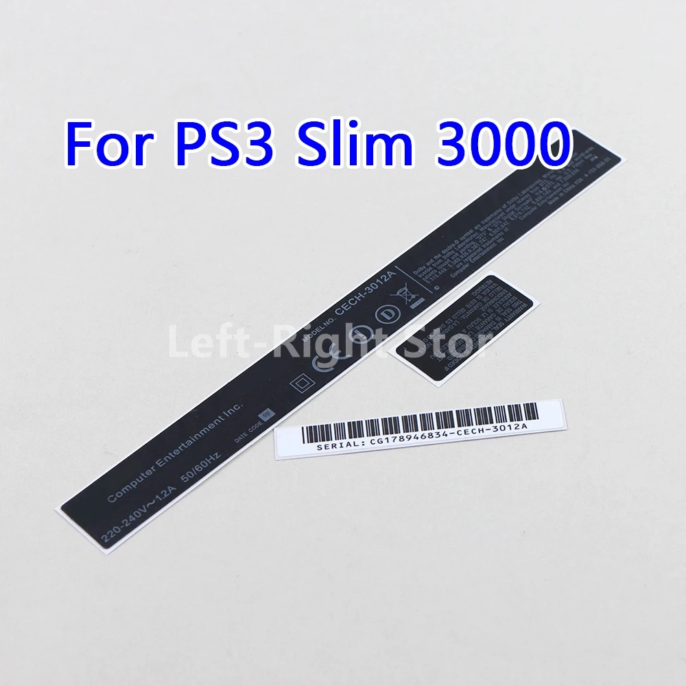 80 juegos de etiquetas de repuesto, carcasa, pegatina negra, sello de película de código de barras para Sony Playstation 3 PS3 Slim 3000
