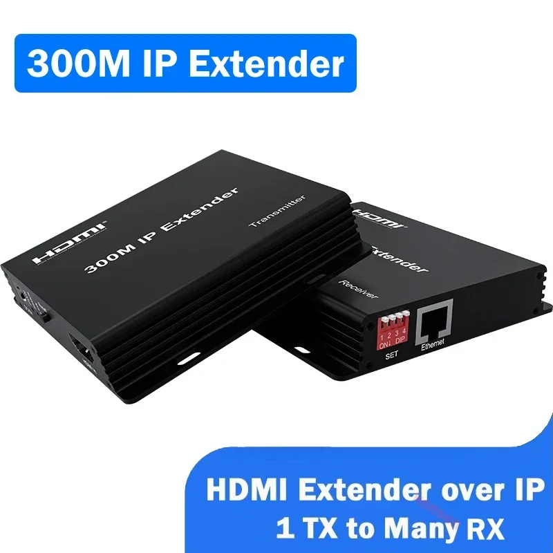 Extensor IP HDMI sobre UTP Cable único Rj45 Cat5e/6 a extensor de vídeo HDMI de 300M 1080P compatible con 1 TX a muchos RX a través de interruptor de red - imagen 3