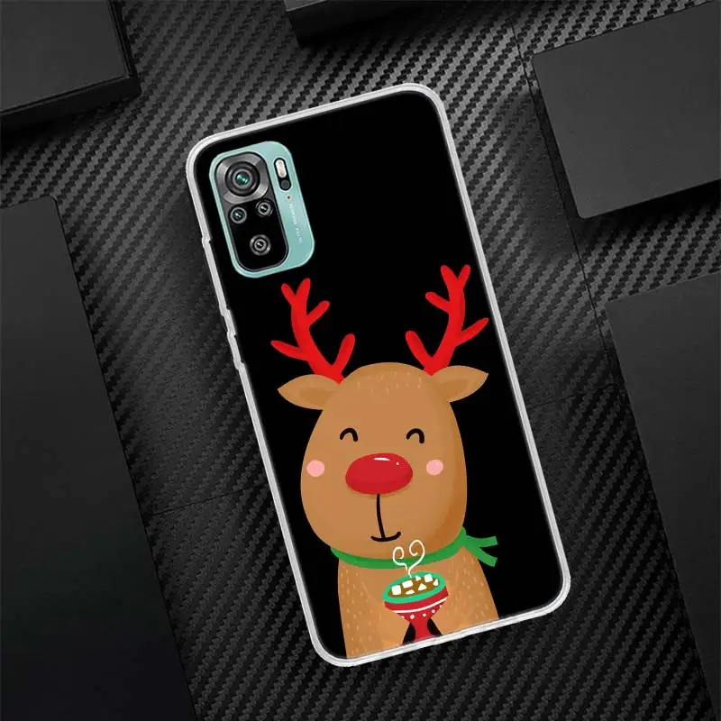 Navidad alce nieve Santa dibujos animados silicona llamada teléfono funda para Xiaomi Redmi Note 14 13 12 12S 11 Pro Plus 11S 10 10S 11T 11E 4G 5G - imagen 3