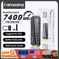 [Envío UE/EE. UU.] Fanxiang S770 M.2 SSD NVMe 7300 MB/s 1TB 2TB 4TB PCIe4.0x4 unidad de estado sólido interna para disco duro SSD de escritorio PS5
