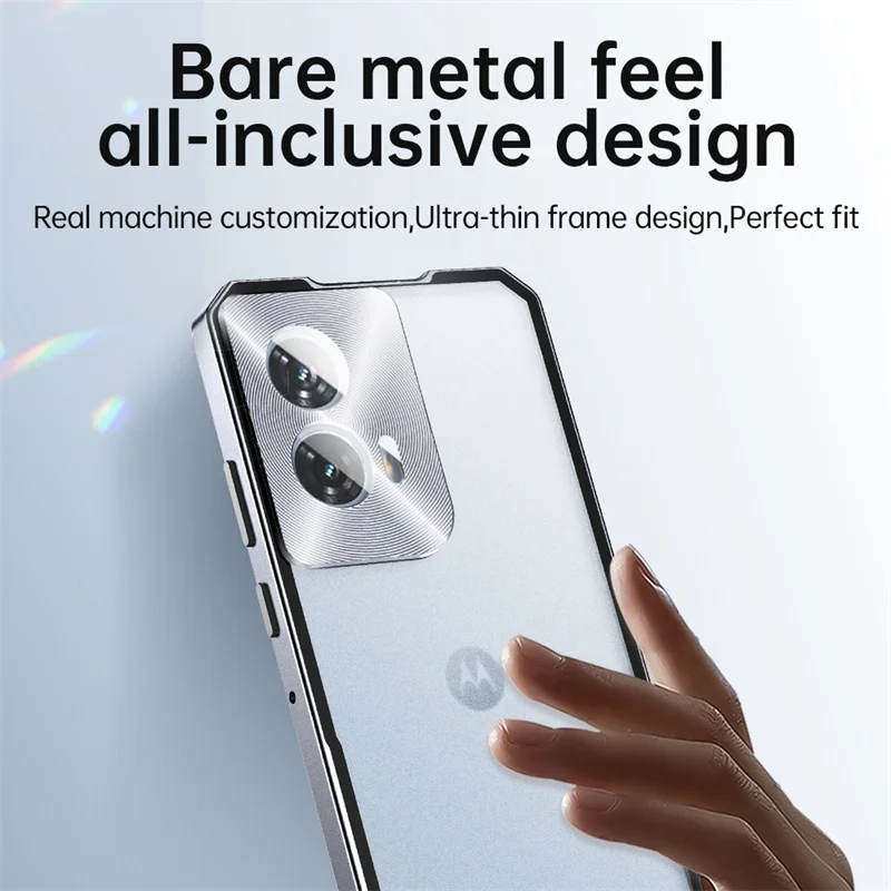 Funda de teléfono dura de PC mate con marco de Metal Push Pull para Motorola Moto Edge 60 50 Fusion 50 Pro X50 cubierta protectora Ultra a prueba de golpes - imagen 5