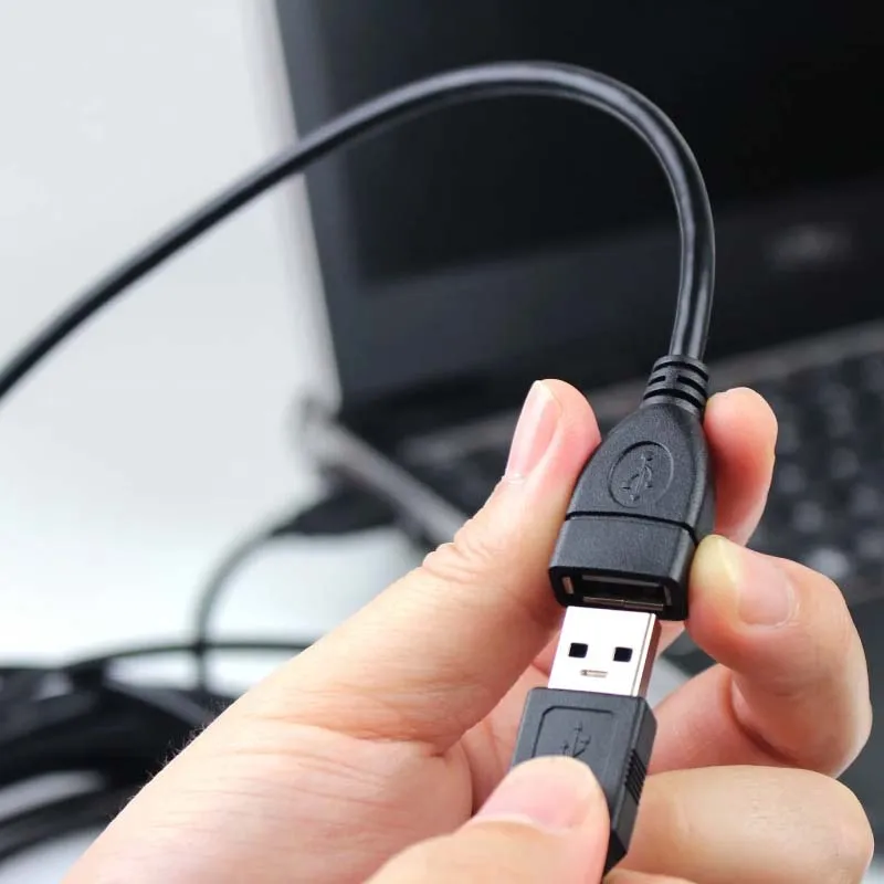USB 2.0 A macho a hembra sincronización de datos cargador negro Cable de extensión Cable USB para teclado de ordenador portátil - imagen 3