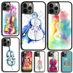 Funda de teléfono con diseño de instrumento musical de violonchelo para iPhone 17 Air 15 16 14 11 12 13 Pro MAX Plus