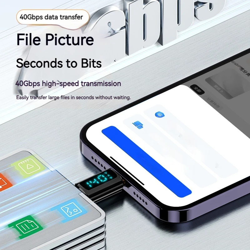 Pantalla Digital USB 4,0 de 140W, adaptador OTG tipo C de 40Gbps, 8K @ 60Hz, Cable de vídeo USB-C, convertidor de carga rápida para Notebook, Macbook y teléfono - imagen 3