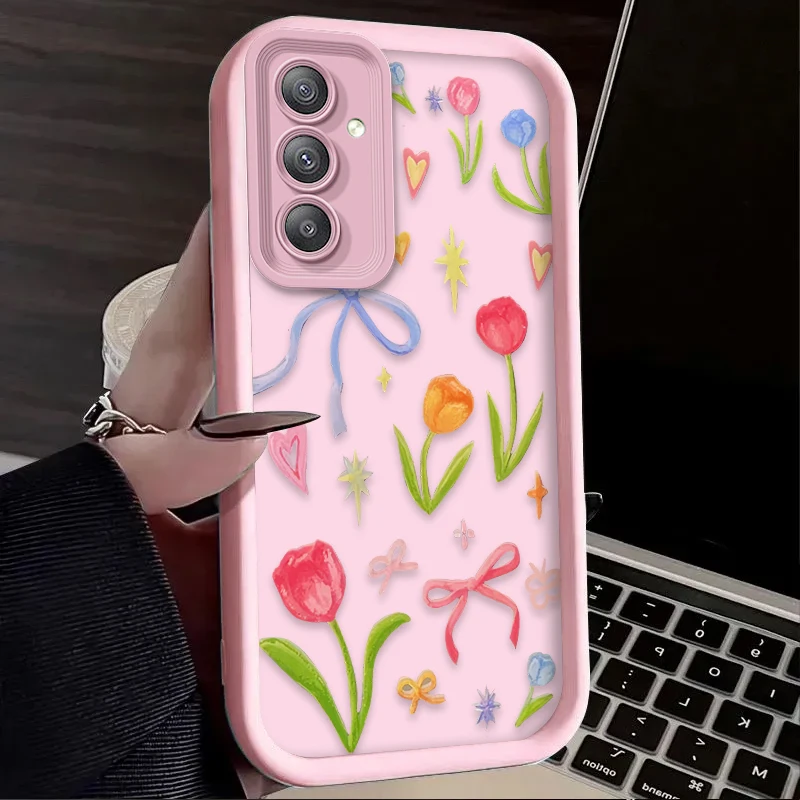 Funda blanda con gráfico de flores de Color para Samsung Galaxy A35 A55 A15 A25 A16 A06 A05 A05S A24 A13 A23 A12 A22 A32 A52 A71 A51 4G - imagen 4
