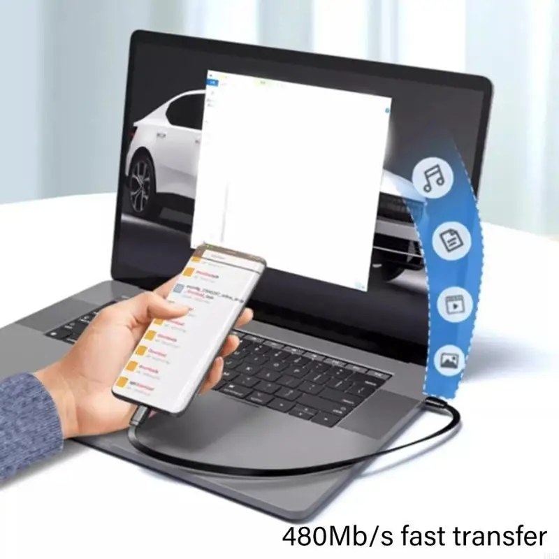 1 unidad 10/20/50cm PD240W 480mbps USB C macho a Cable datos carga rápida Cable tipo C Cable extensor carga y sincronización datos - imagen 3