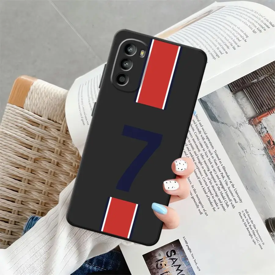 Funda de teléfono suave negra con número de pie para Motorola Mot G53 G30 G71 Edge 20 Pro 30 Lite G60s G60 G52 G22 Edge40 G32 G51 G73 - imagen 2