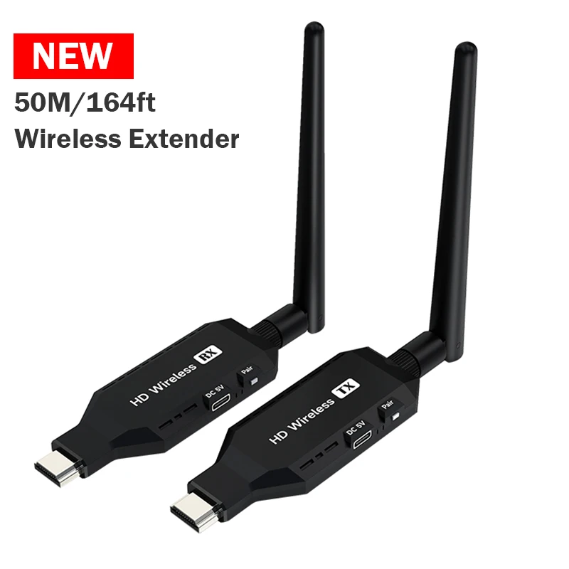 Extensor HDMI inalámbrico de 50M, transmisor receptor de vídeo HDMI de 1080P, Dongle de pantalla HDMI para TV, Monitor, proyector y PC