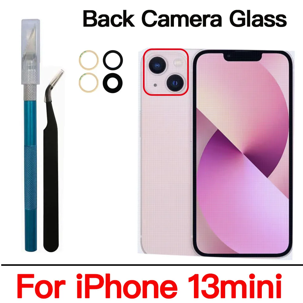 Reemplazo de cristal de lente de cámara trasera para iPhone 11 12 13 14 15 Plus Pro Max con adhesivo y Kit de herramientas de extracción - imagen 3