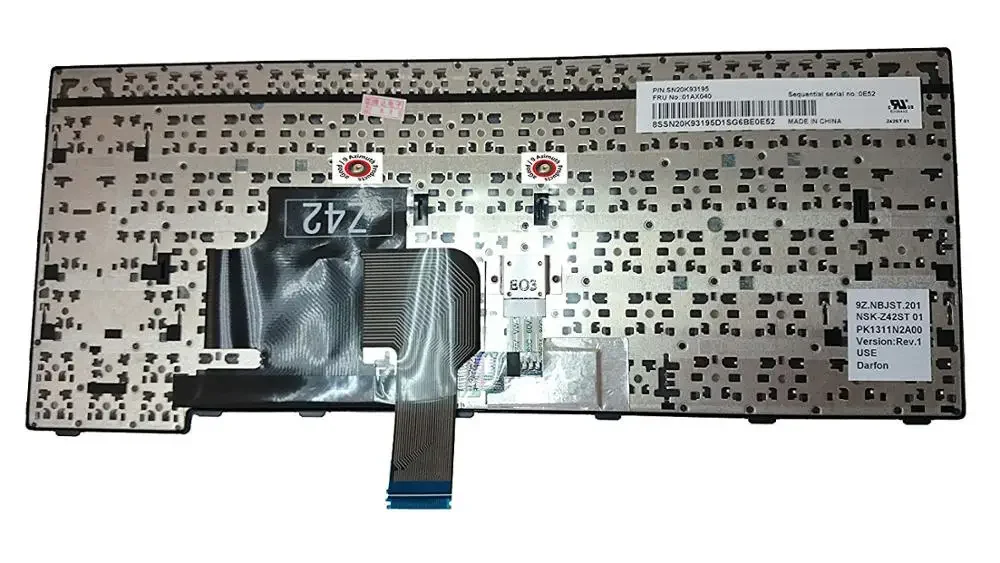 Teclado español para portátil Lenovo Thinkpad E470 E470c E475 20H4 20H1 20H2, FRU 01AX050 01AX090 01AX010 con piezas de PC de punto rojo - imagen 4