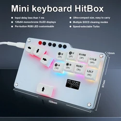 Hitbox Mini GP2040 CE fightstick cereza RGB cambio PS4 PS3 PC