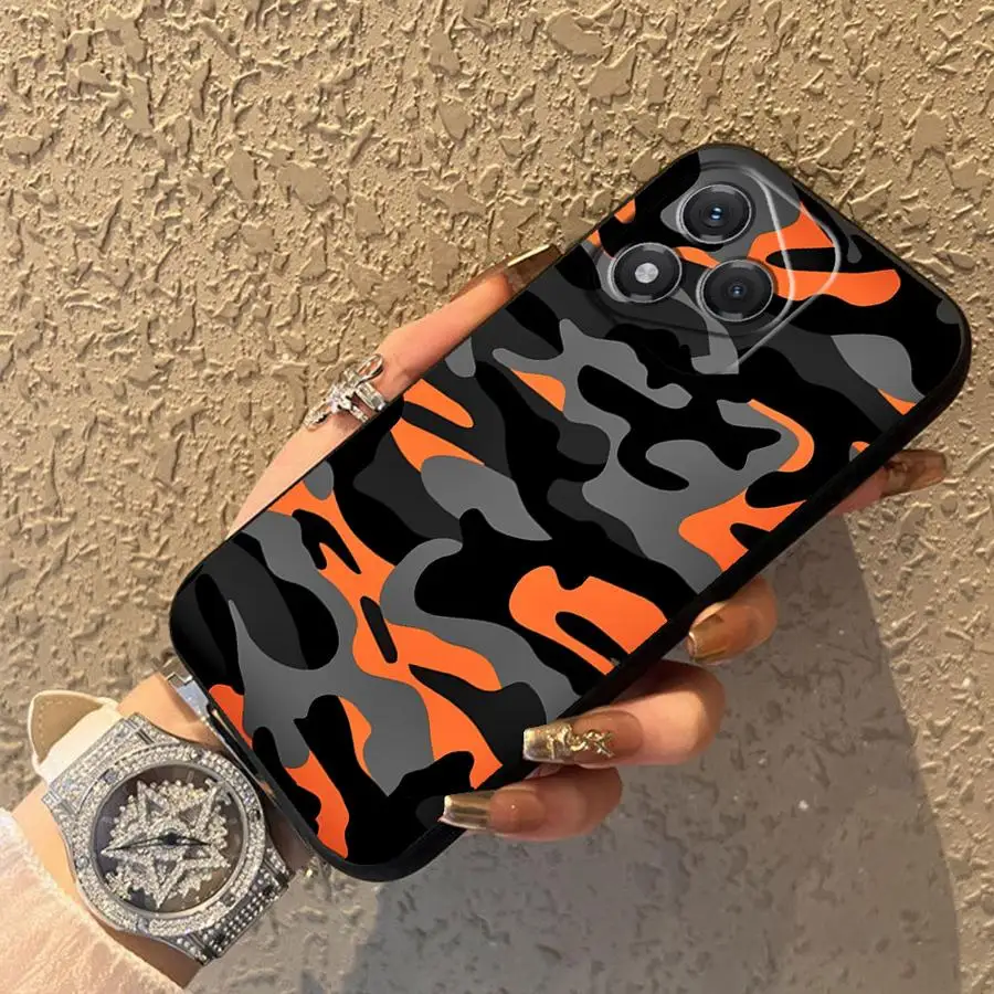Funda de teléfono suave negra para Honor 70 X8 8X X6 X7 90 Magic5Lite 200 400 Lite X9a X5b patrón de camuflaje - imagen 4