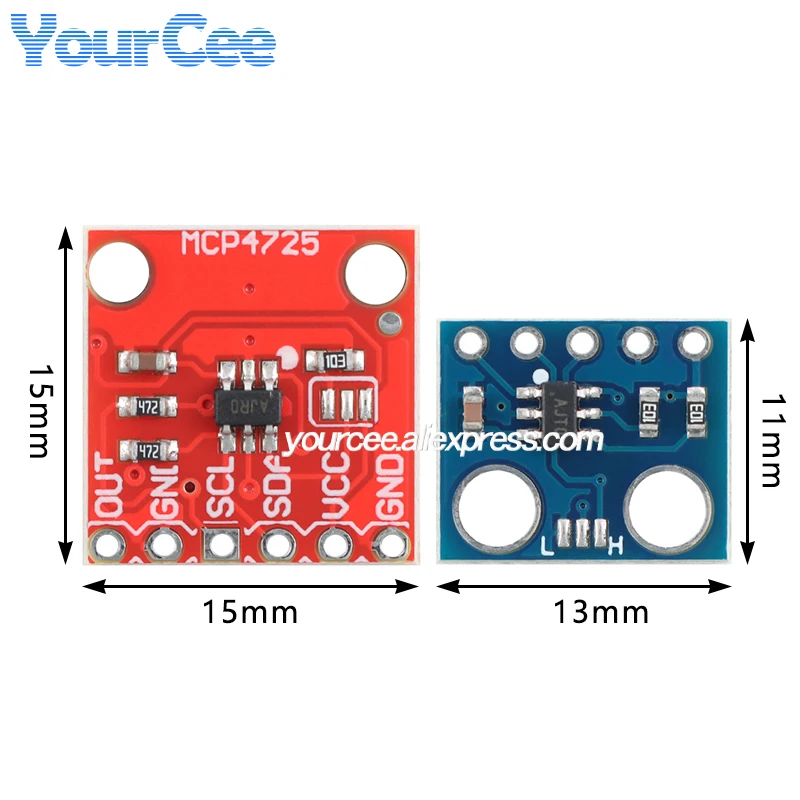 Módulo de conversión DAC MCP4725, interfaz I2C, resolución de 12 bits, placa convertidora D/A digital a analógico, 2,7-5,5 V, 10 Uds./1 ud. - imagen 4