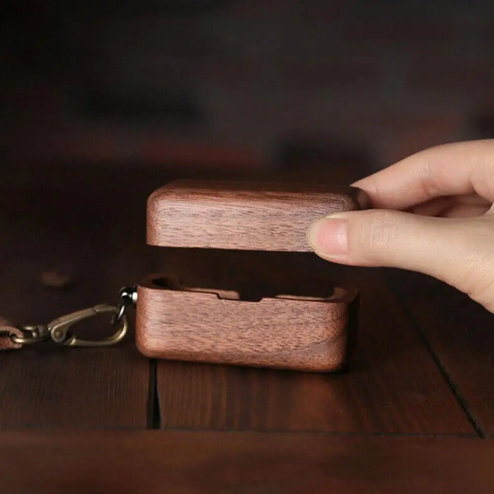 Funda de madera maciza para auriculares Sony WF-1000XM5, protector de auriculares Bluetooth con cordón, cubierta para WF-1000XM4 - imagen 3