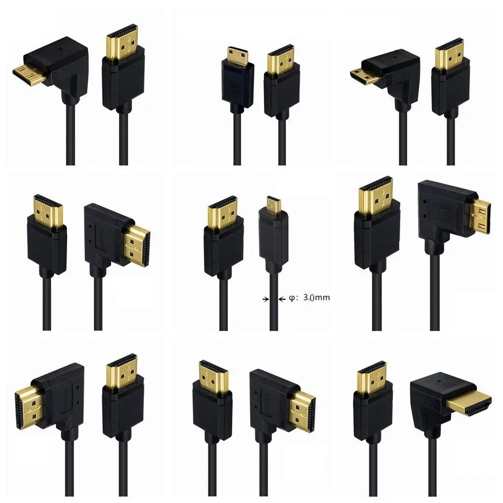 Cable Micro HDMI súper suave, Compatible con Mini HDMI, 3,0 V, macho, Delgado, corto, 2k, 4k, Hd, 60hz, ligero, portátil, 15CM, OD, 2,0mm - imagen 2