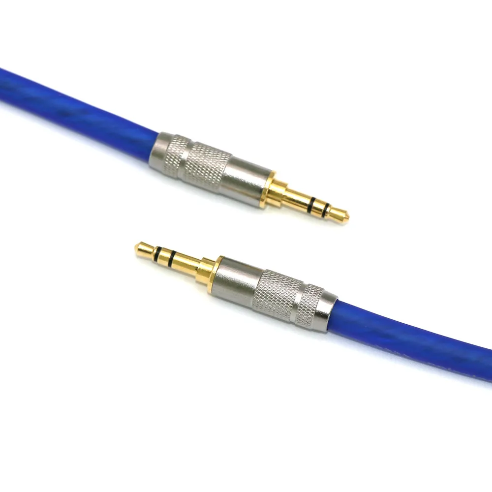 Cable auxiliar HiFi de 3,5mm para altavoz de Audio, conector TRS recto a TRS recto para guitarra, chapado en oro, Cable auxiliar para auriculares de coche - imagen 3