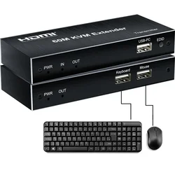 Extensor HDMI KVM sobre Ethernet Cat6 para PS5 y PC
