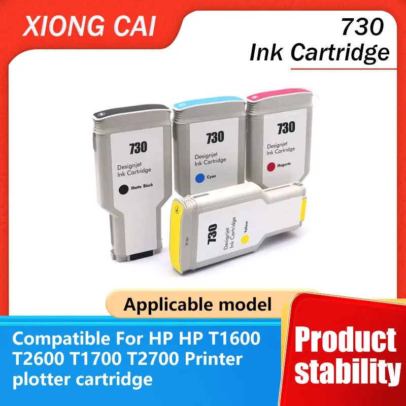 Adecuado para cartuchos de tinta HP 730 HP DesignJet T1600 T2600 T1700 T2700 cartuchos de tinta para plotter de impresora cartuchos de tinta de color