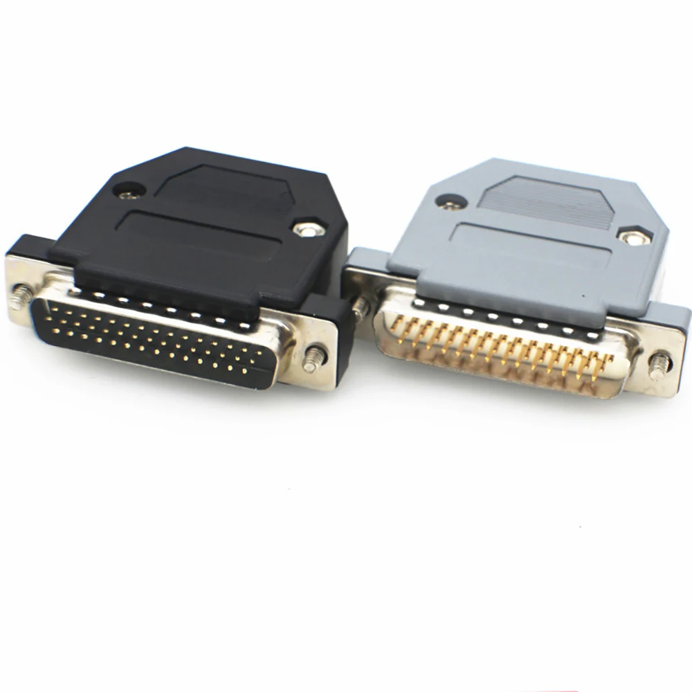 Cabeza de soldadura DB44, enchufe macho/hembra, Kit de carcasa de plástico de 3 filas, Conector de serie de 44 Pines, adaptador de D-SUB 44, carcasa gris y negra - imagen 2