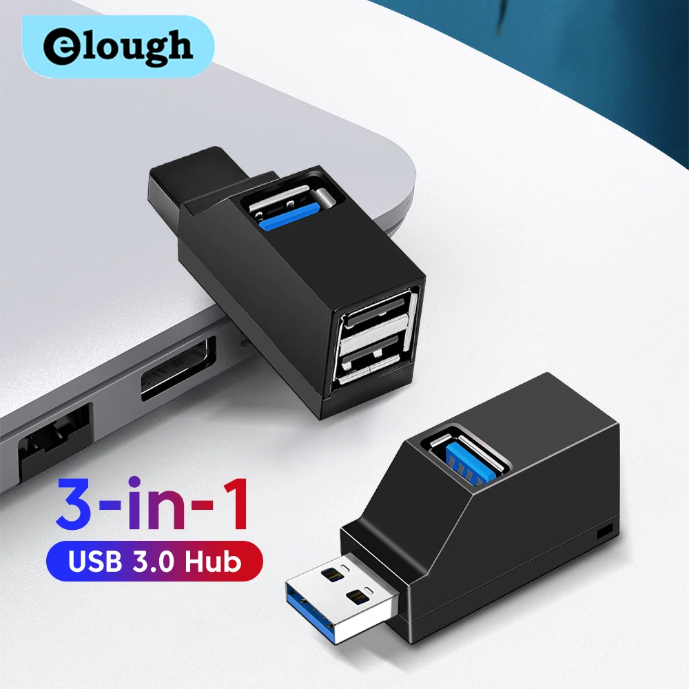 3 puertos USB 3,0 USB 2,0 HUB divisor de Cable de alta velocidad Mini lector de tarjetas de disco USB portátil extensor ratón teclado convertidor