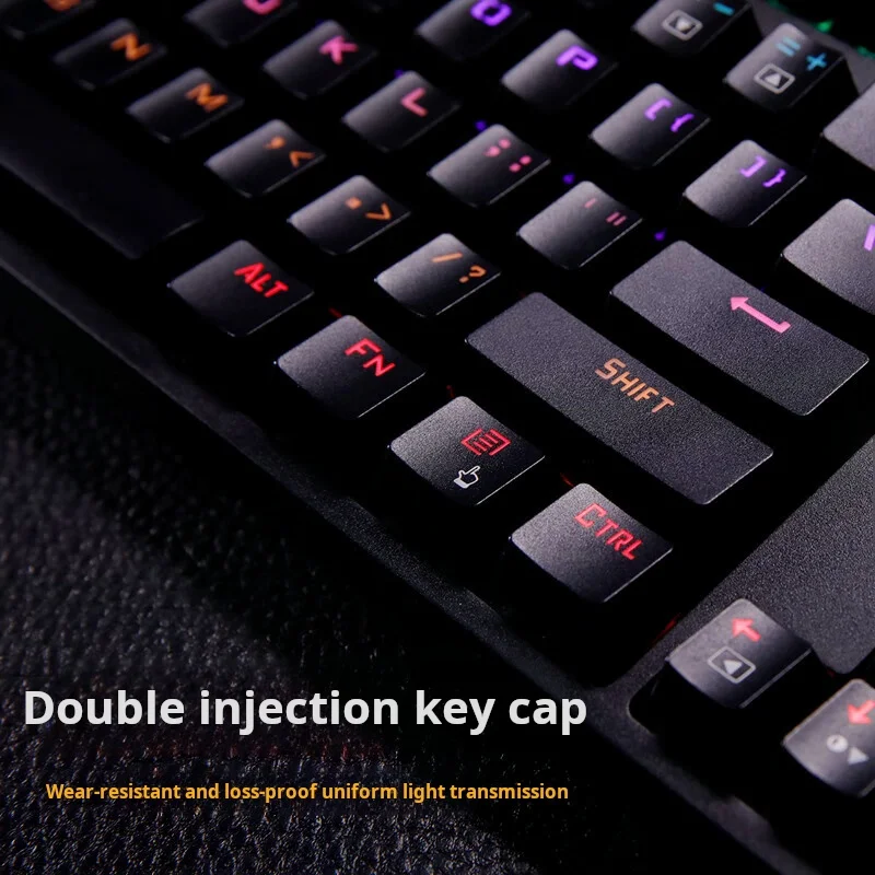 Lenovo K104  Mechanical Keyboard 104 Keys RGB Backlight Effect Office Games Blue Axis/Red Axis Optional  UK Black - imagen 4